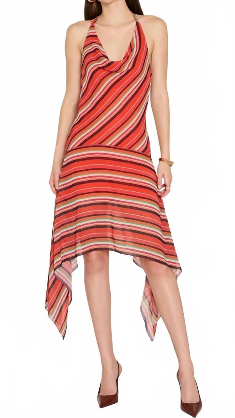 NEW AMANDA UPRICHARD allura midi dress in soleil stripes